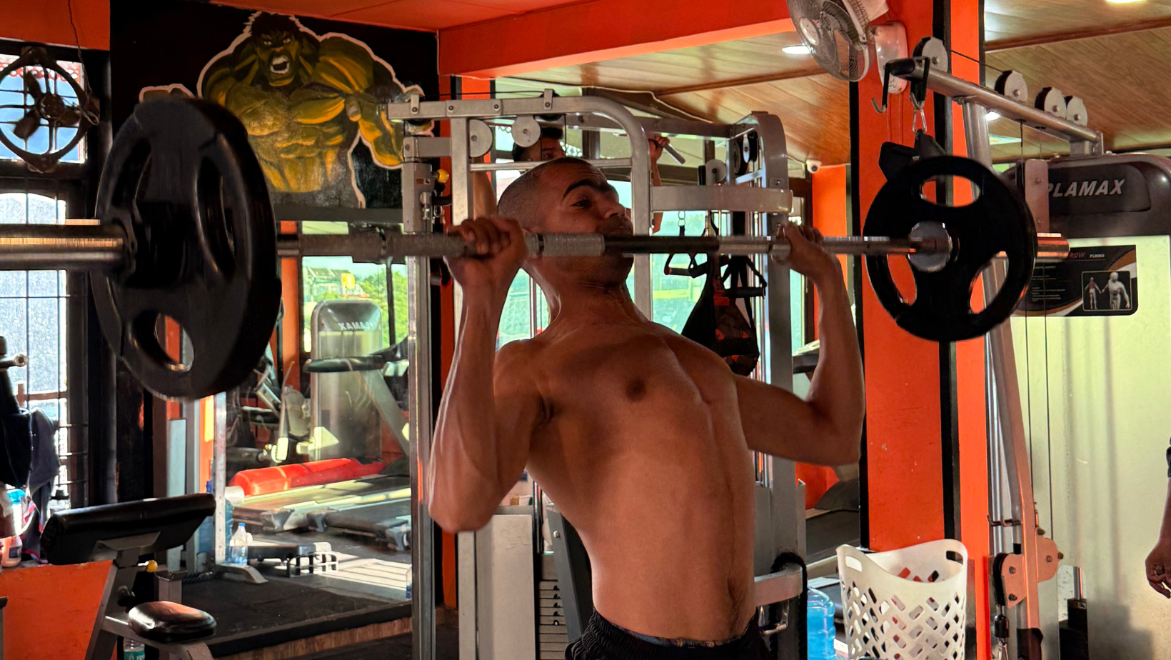 SHAPE participant training Strength training in the mountains of Dharamkot, Dharamshala